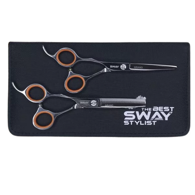 Набор ножниц для левшей прямые и филировочные ножницы профессиональные 5.5 размер Sway Grand Limited Edition 110 481 фото