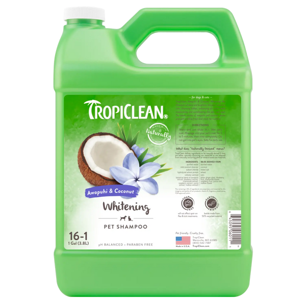 Шампунь Tropiclean Awapuhi & Coconut Pet Shampoo (Ибирь і Кокос) для білої вовни 9,5 л фото