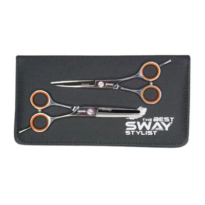 Набір перукарських ножиць для стрижки волосся професійні прямі та філірувальні 5.5 розмір Sway Grand 402 фото
