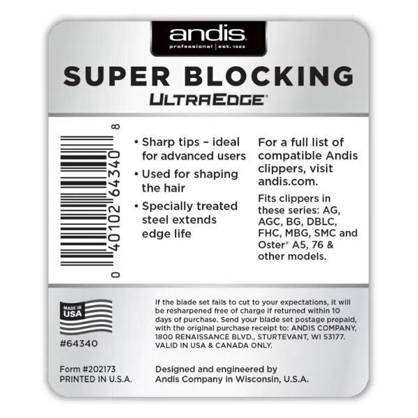 Ножовий блок Andis SuperBlocking UltraEdge (AN u 64340) фото