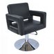 Крісло для перукаря професійне на гідравлічному підйомнику з шкірозамінника чорне Евріка фото 1