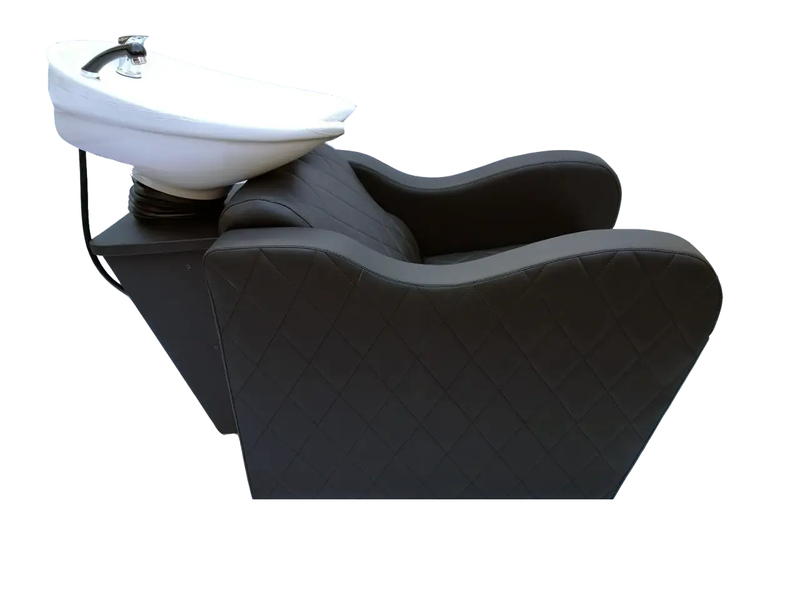 Перукарня мийка з кріслом для миття голови зі штучної шкіри чорне Strong Katrine фото
