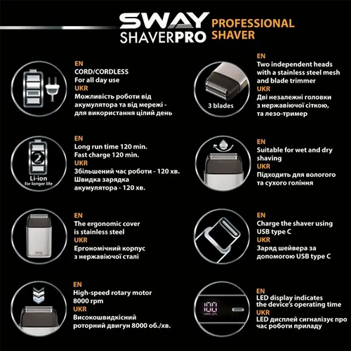 Профессиональная электробритва Sway Shaver Pro Gold фото