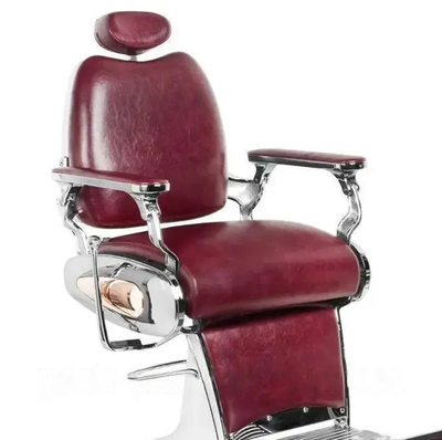 Крісло для барбершопа чоловіче перукарське з широкою спинкою та підголовником бордове Tiger фото