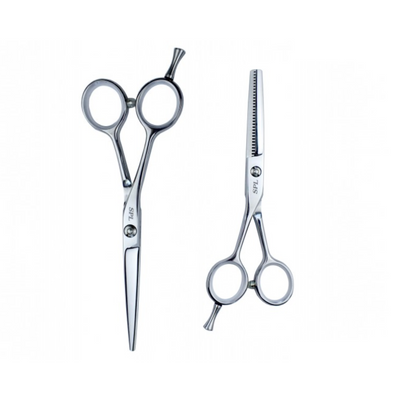 Набор ножниц для левшей для стрижки волос прямые и филировочные классические из медицинской стали SPL 5.5 размер (90068-1) фото