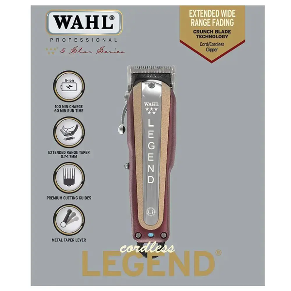 Профессиональная машинка для стрижки волос на аккумуляторе роторная Wahl Legend Cordless 5V 08594-016 фото