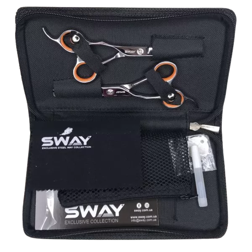 Набір ножиць для лівші прямі та філіровочні ножиці професійні 5.5 розмір Sway Grand Limited Edition 110 481 фото