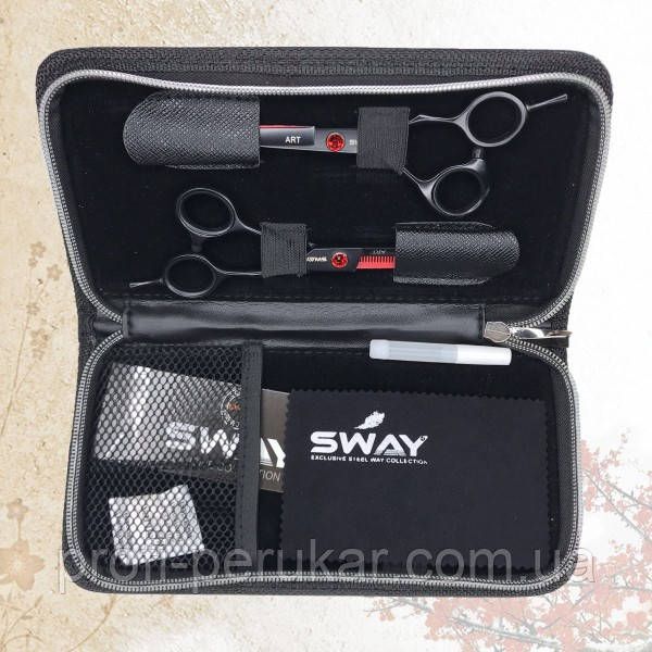 Набір перукарських ножиць прямі і філірувальні 5.5 розмір Sway Art 309 110 309 фото