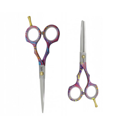 Набор ножниц для правшей для стрижки волос прямые и филировочные классические из медицинской стали SPL 5.5 размер (90041-1) фото