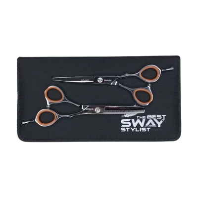 Набір ножиць для стрижки волосся прямі і філірувальні 5.5 розмір Sway Grand 401 110 401 фото