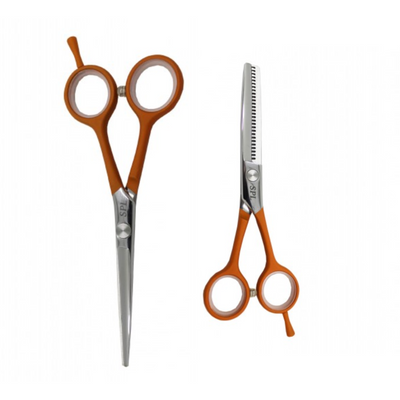 Набор ножниц для правшей для стрижки волос прямые и филировочные классические из медицинской стали SPL 5.5 размер (90042-1) фото