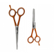 Набір ножиць для правші для стрижки волосся прямі та філірувальні класичні з медичної сталі SPL 5.5 розмір (90042-1) фото 1
