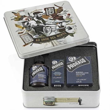 Набор Для Бороды Proraso Metal Box Beard Care Azur Lime Gift Set  фото