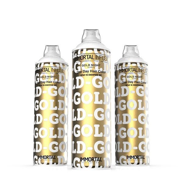 Камуфляж для волос жёлтый IMMORTAL INFUSE ONE DAY HAIR COLOR SPRAY GOLD NIGHT 200 мл INF-171 фото