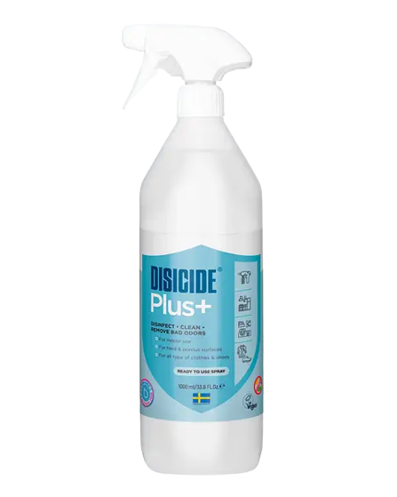 Дезинфекционный спрей для водостойких и ячеистых поверхностей, текстиля и кожи Disicide+ Spray, 1000 ml фото