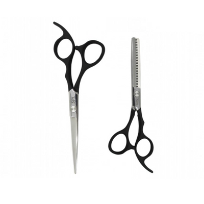 Набор ножниц для правшей для стрижки волос прямые и филировочные полу-эргономичные из медицинской стали SPL 6.0 размер (90046-1) фото