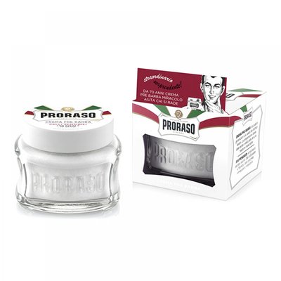 Крем до гоління Proraso White (New Version) Pre-shaving cream зелений чай для чутливої шкіри 100 мл фото