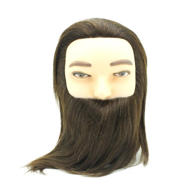 Манекен учебный с натуральными волосами и бородой "Каштан" 520 / A-1 фото