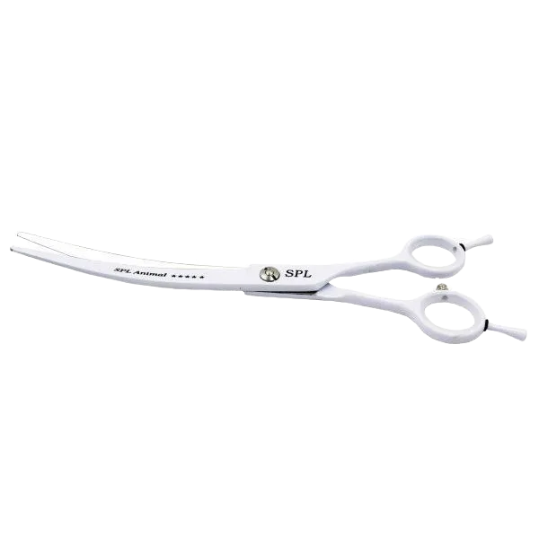 Изогнутые ножницы для груминга животных профессиональные из нержавеющей стали 7,5 Белые фото