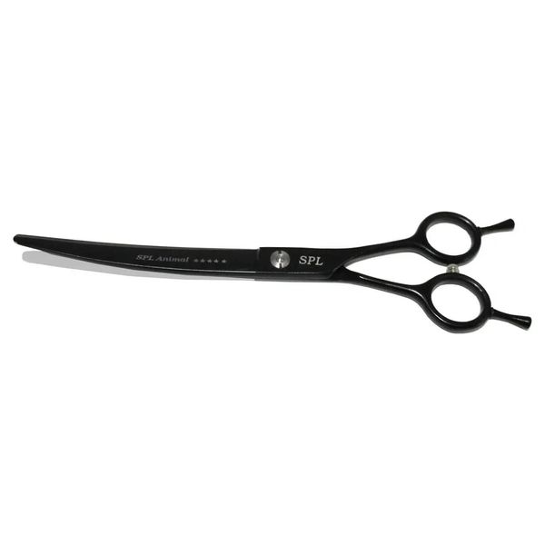 Зігнуті ножиці для грумінгу стрижки тварин професійні з нержавіючої сталі 8,0 чорні фото