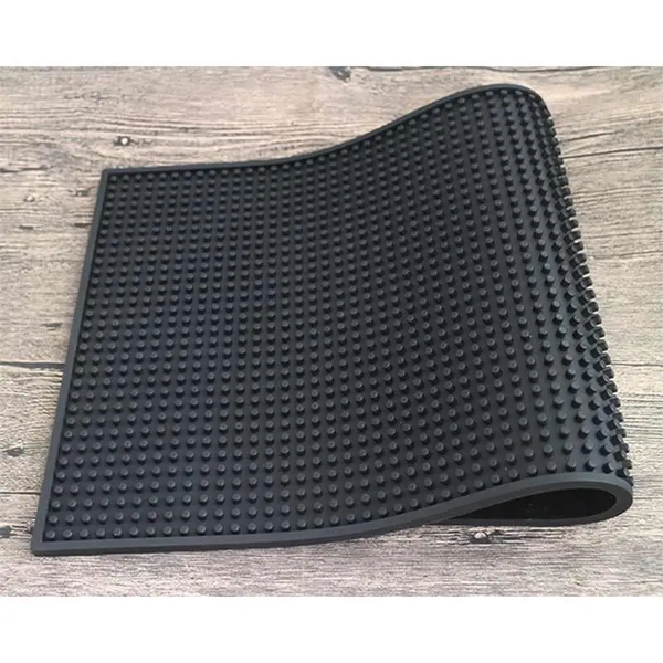 Термостійкий силіконовий килимок для перукарських інструментів антиковзаючий Barber 45*30см чорного кольору фото
