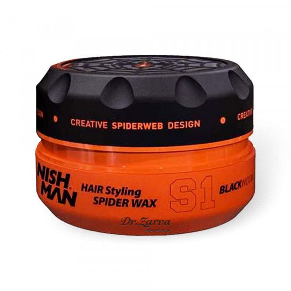 Віск для стилізації волосся Nishman Hair Styling Wax S1 Spyder (BLACK WIDOW) 150 мл фото