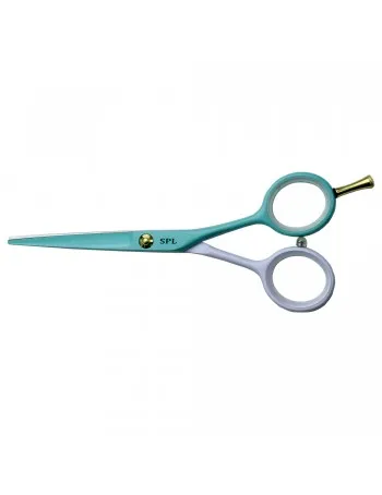 Набір ножиць для правші для стрижки волосся прямі та філірувальні  блакитно-білі 5,5 розмір SPL 90047-1 фото