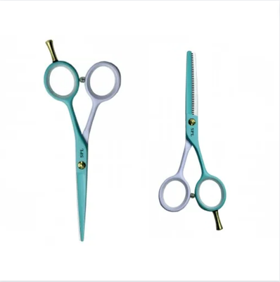 Набор ножниц для правшей для стрижки волос прямые и филировочные голубовато-белые 5,5 размер SPL 90047-1 фото