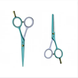 Набір ножиць для правші для стрижки волосся прямі та філірувальні  блакитно-білі 5,5 розмір SPL 90047-1 фото 1
