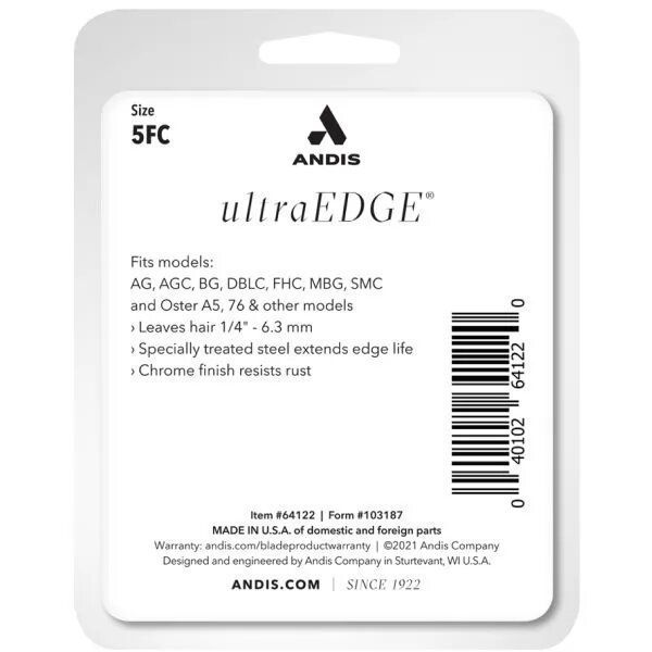 Ножевой блок Andis Ultra Edge №5FC, 6,3 мм фото